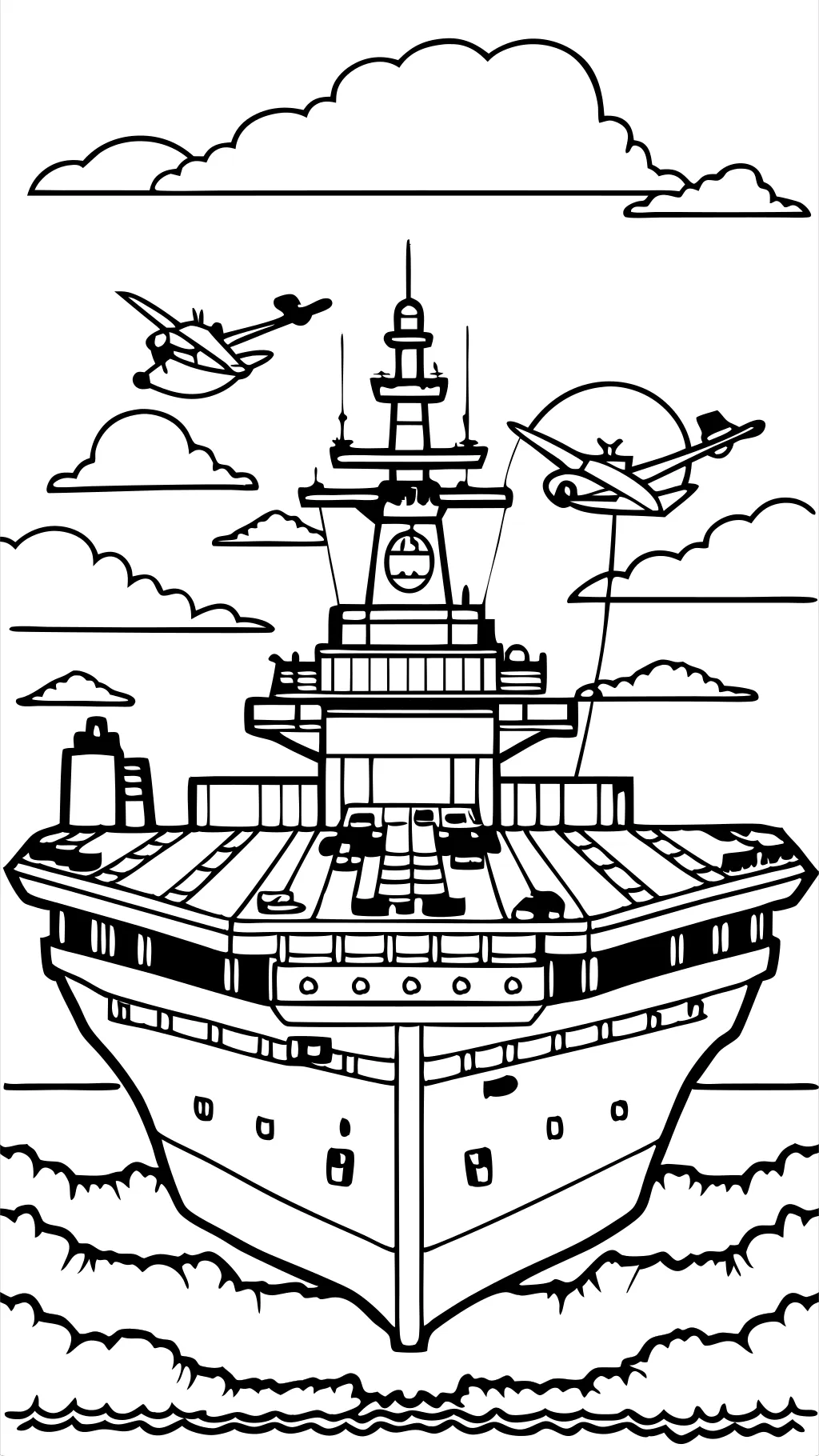 coloring pages aircraft carrier